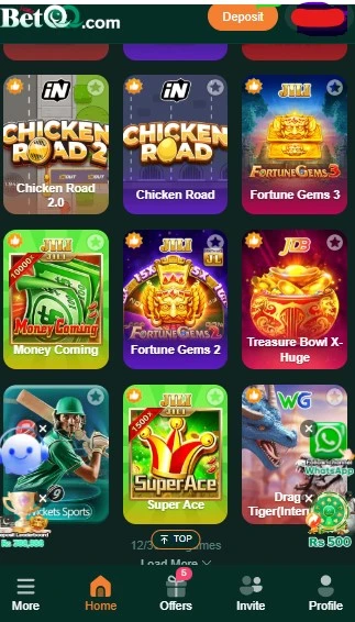 BetQQ Game Home page
