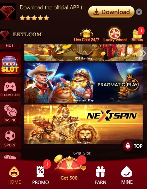 Ek77-Game-Home-Page